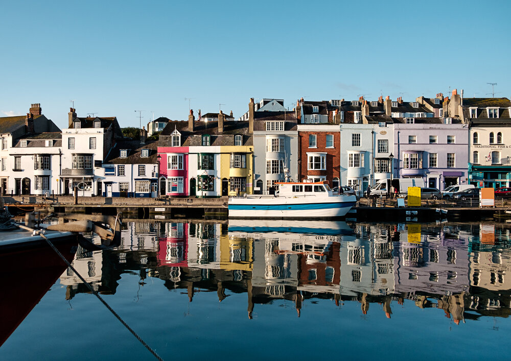 Colourful houses located at Weymouth Harbour